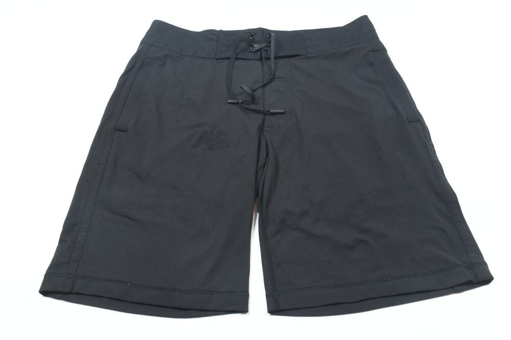Lululemon Luon Performance Training Shorts Mens 32 Black Drawstring Stretch Gym